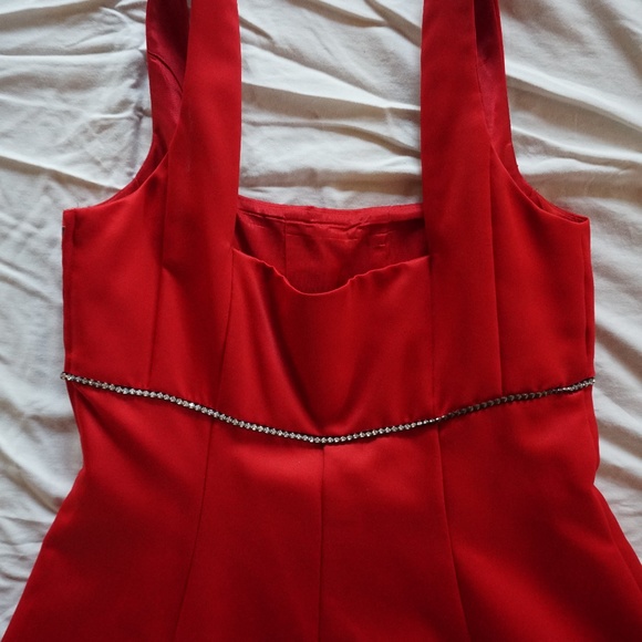 Fire Red Prom/Formal Strappy dress. - Picture 2 of 7